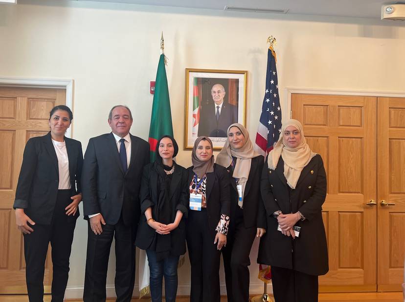 The Ambassador Sabri Boukadoum at the Embassy of Algeria to the United States received the Algerian participants in the American program TechWomen2024.
