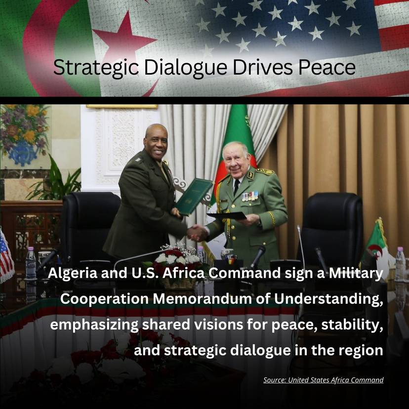 Memorandum of Understanding in the field of military cooperation was signed between Algeria and USA